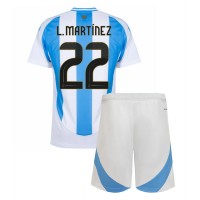 Dětský fotbalový dres Argentina Lautaro Martinez #22 Copa America 2024 Domácí Krátký Rukáv (+ trenýrky)